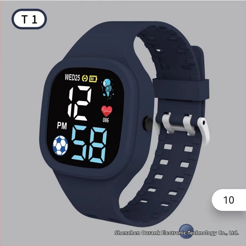 T1LED Digitālais Elektroniskais Pulkstenis — Ovāls dial 43 mm, Plastmasas korpuss