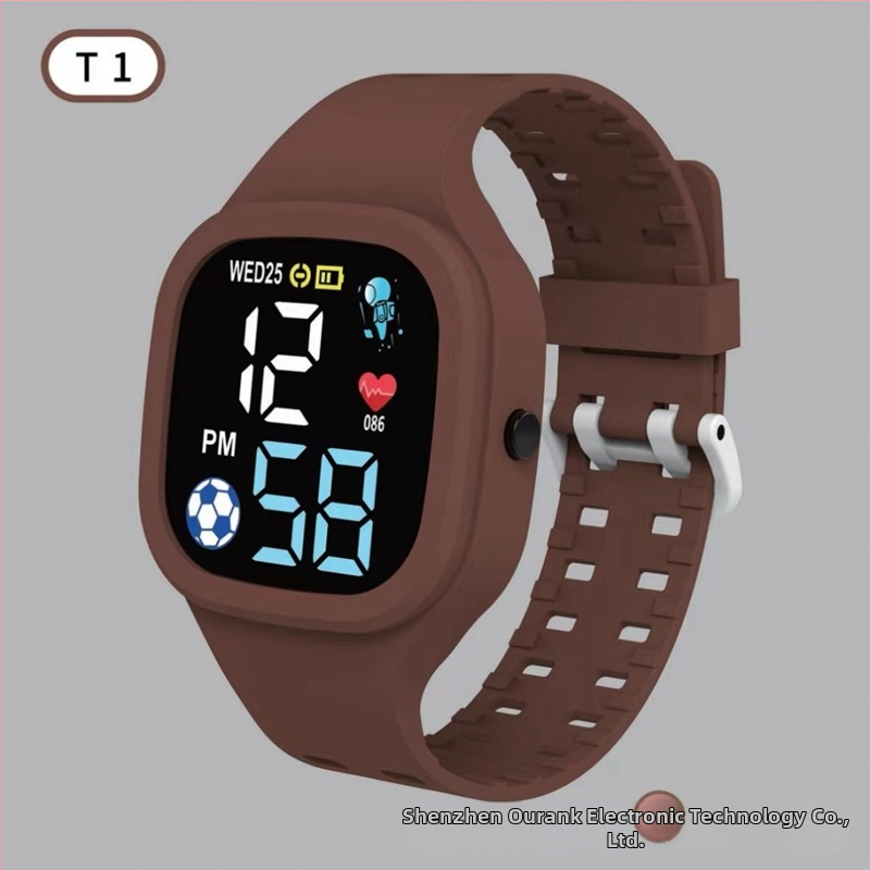 T1LED Digitālais Elektroniskais Pulkstenis — Ovāls dial 43 mm, Plastmasas korpuss