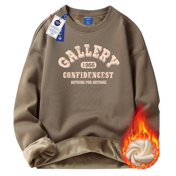 Muška zimska dukserica s okruglim izrezom, širokog kroja