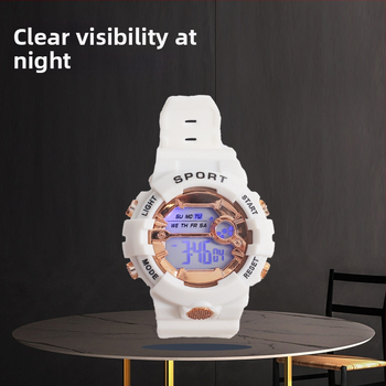 Terry elektroniskais pulkstenis ar NT-881 mehānismu, ciparu displejs, nakts apgaismojums, korpuss PVC un siksniņa PVC, universālais ikdienas sporta pulkstenis