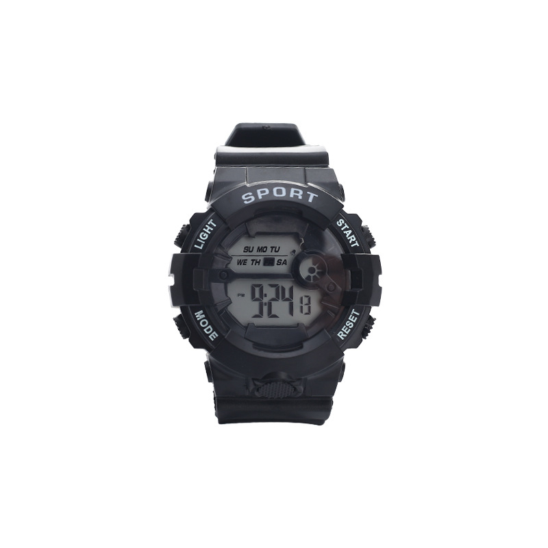 Terry elektroniskais pulkstenis ar NT-881 mehānismu, ciparu displejs, nakts apgaismojums, korpuss PVC un siksniņa PVC, universālais ikdienas sporta pulkstenis