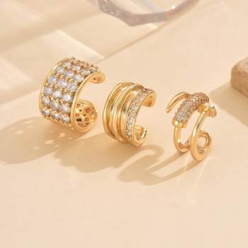 Bakrene naušnice s cirkonijem, ženski ležerni luksuzni stil, valoviti oblik