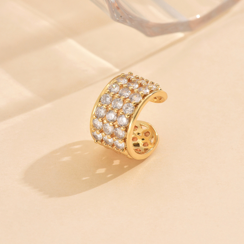 Bakrene naušnice s cirkonijem, ženski ležerni luksuzni stil, valoviti oblik