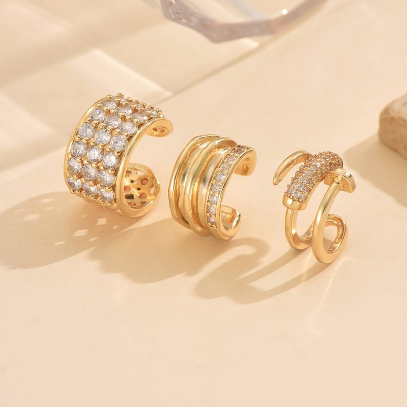 Bakrene naušnice s cirkonijem, ženski ležerni luksuzni stil, valoviti oblik