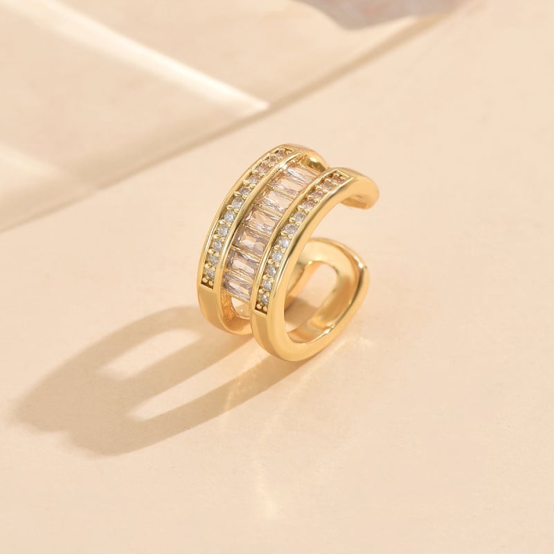 Bakrene naušnice s cirkonijem, ženski ležerni luksuzni stil, valoviti oblik