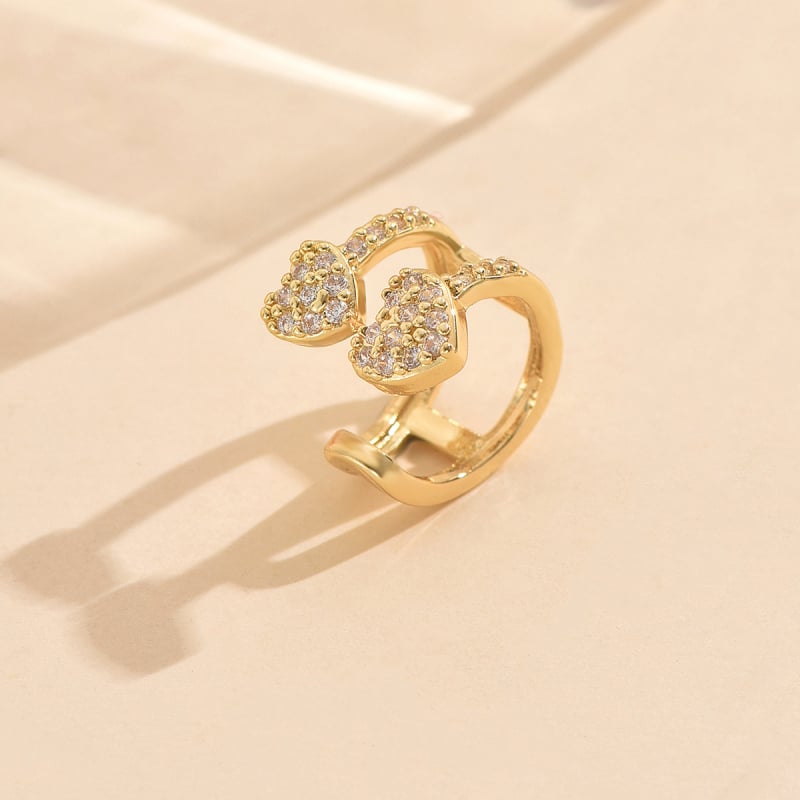 Bakrene naušnice s cirkonijem, ženski ležerni luksuzni stil, valoviti oblik