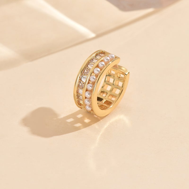 Bakrene naušnice s cirkonijem, ženski ležerni luksuzni stil, valoviti oblik