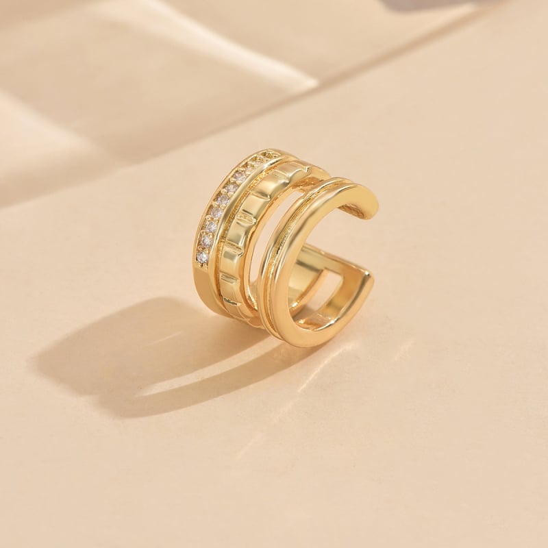 Bakrene naušnice s cirkonijem, ženski ležerni luksuzni stil, valoviti oblik