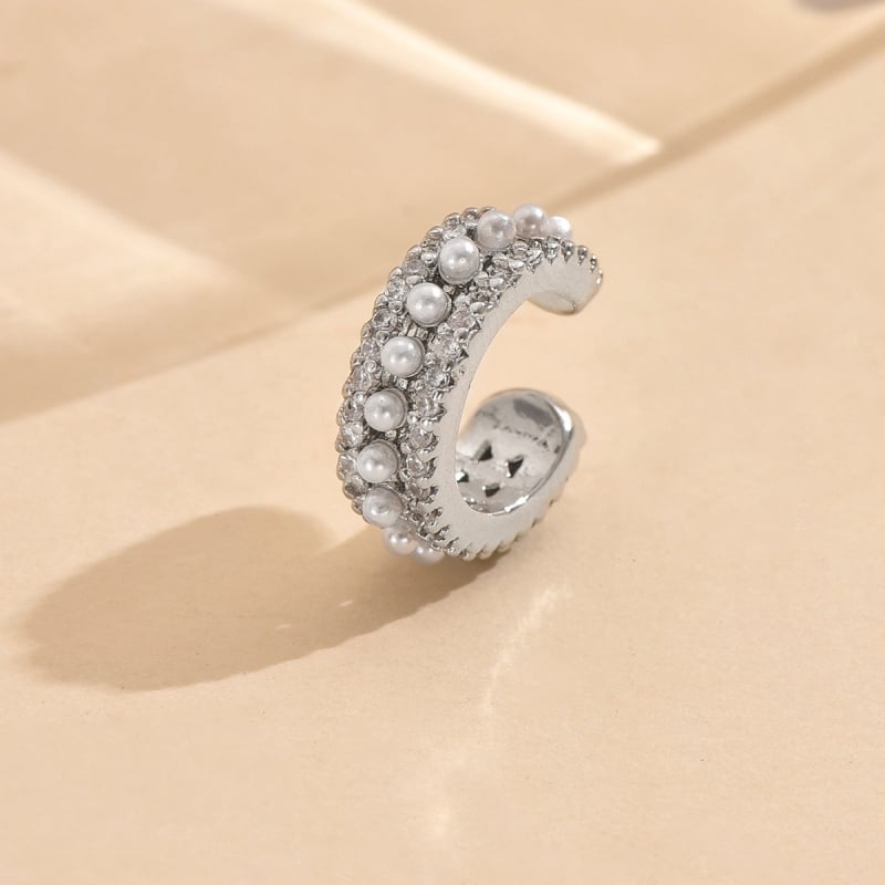 Bakrene naušnice s cirkonijem, ženski ležerni luksuzni stil, valoviti oblik