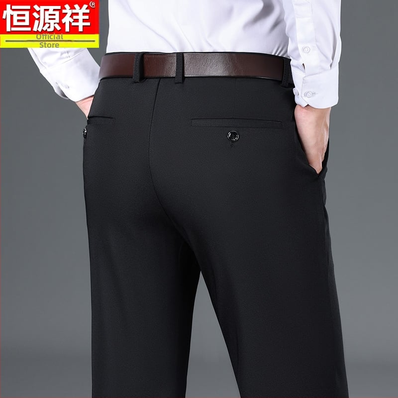 Meeste linased püksid, vaba lõige, sirge lõige, mikroelastsus, drapeeritud tekstuur – 2023 talv