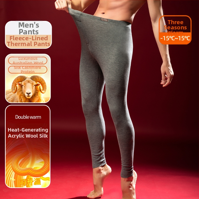 Tricou termic pentru bărbați din lână-mătase cu guler semiînalt, căptușit velur, grosime extra 301-350 g/m²