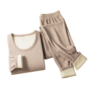 Set de lenjerie termică din lână, dublu strat, țesătură groasă 251-300 g/m2, pulover cu guler rotund și mâneci lungi, pantaloni, unisex