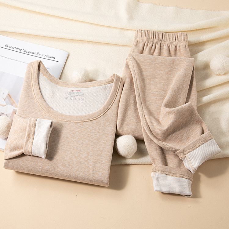 Set de lenjerie termică din lână, dublu strat, țesătură groasă 251-300 g/m2, pulover cu guler rotund și mâneci lungi, pantaloni, unisex