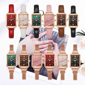 Ženski minimalistički retro sat s pravokutnim cifernikom, kvarcni mehanizam (Japan Miyota), Milanski nehrđajući čelični remen, kućište od legure
