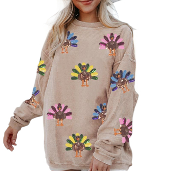 Ženski hoodie s božićnim printom, opušten kroj, dugi rukavi, jesen-zima 2025