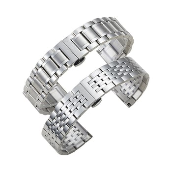 Čelična narukvica za sat s zakrivljenim spojem i leptir kopčom