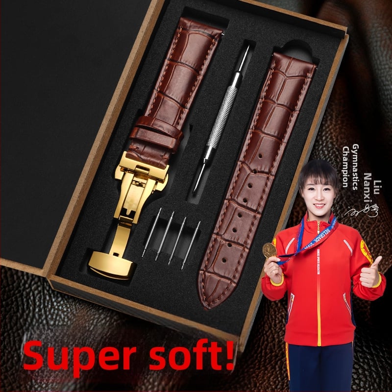 Unisex kožni remen za sat s iglom kopčom i leptir kopčom, universalna kompatibilnost s vodećim markama