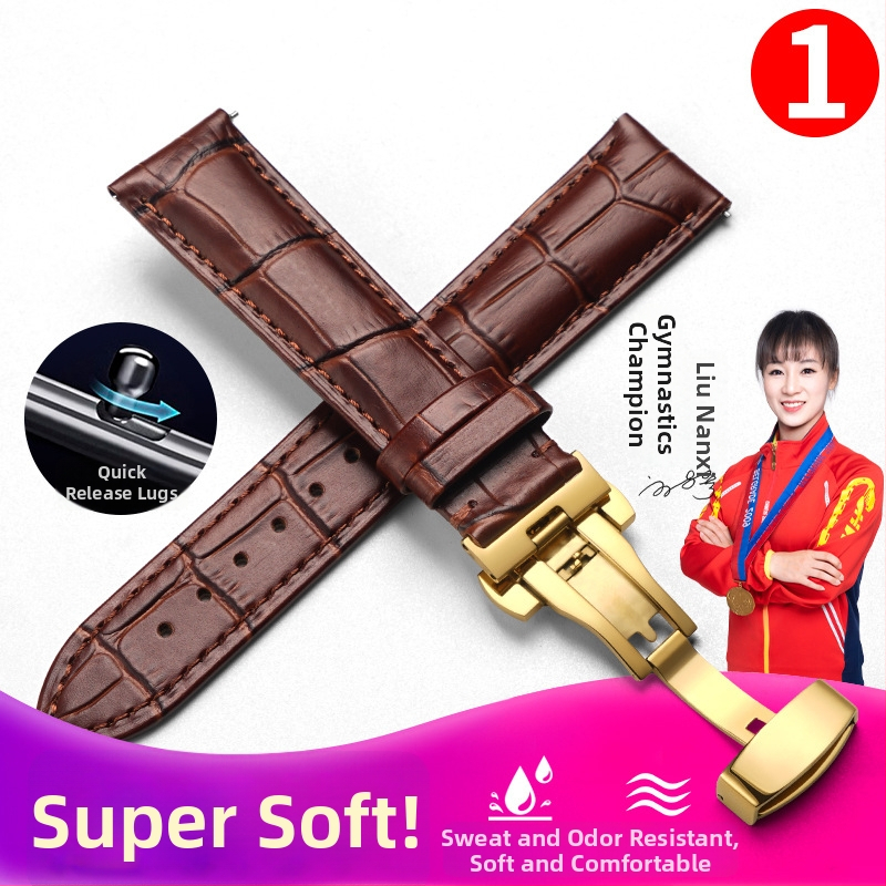 Unisex kožni remen za sat s iglom kopčom i leptir kopčom, universalna kompatibilnost s vodećim markama