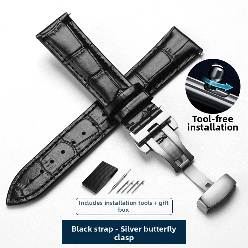 Unisex kožni remen za sat s iglom kopčom i leptir kopčom, universalna kompatibilnost s vodećim markama