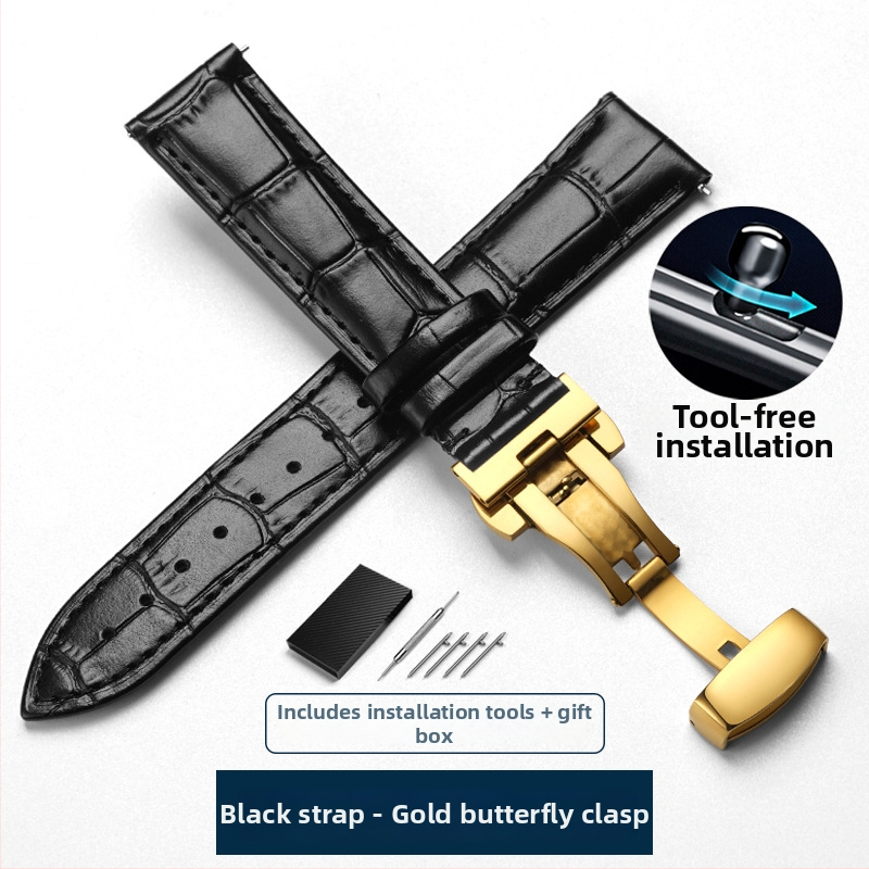 Unisex kožni remen za sat s iglom kopčom i leptir kopčom, universalna kompatibilnost s vodećim markama