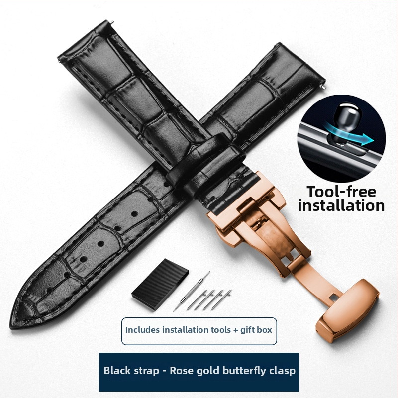 Unisex kožni remen za sat s iglom kopčom i leptir kopčom, universalna kompatibilnost s vodećim markama