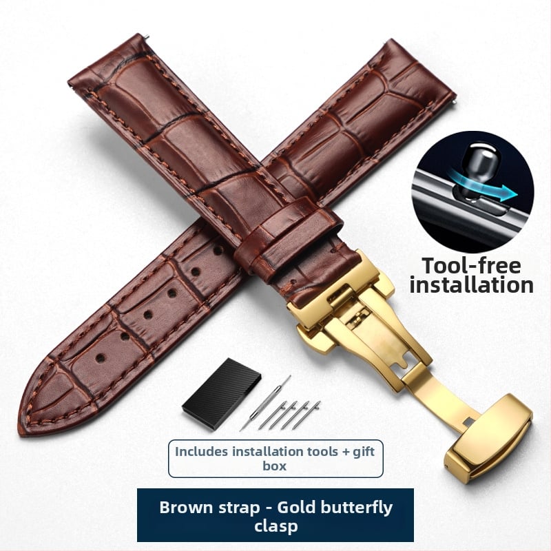 Unisex kožni remen za sat s iglom kopčom i leptir kopčom, universalna kompatibilnost s vodećim markama