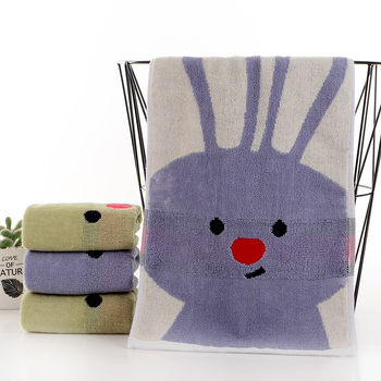 Bērnu kokvilnas dvieļš ar karikatūras motīvu, izšūšana un džakarda audums, 50–80 g, pielāgota apstrāde