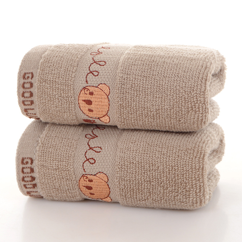 Bērnu kokvilnas dvieļš ar karikatūras motīvu, izšūšana un džakarda audums, 50–80 g, pielāgota apstrāde