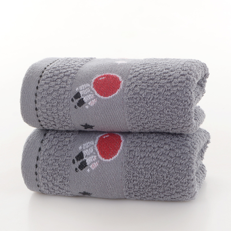 Bērnu kokvilnas dvieļš ar karikatūras motīvu, izšūšana un džakarda audums, 50–80 g, pielāgota apstrāde