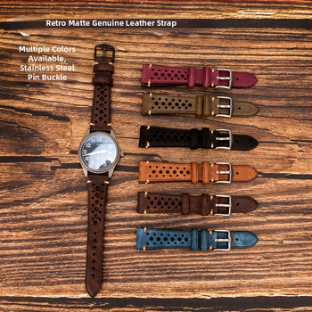 Kožni kaiš za sat 20 mm, brend Heqi, prirodna koža, vintage britanski retro stil, zimska 2023