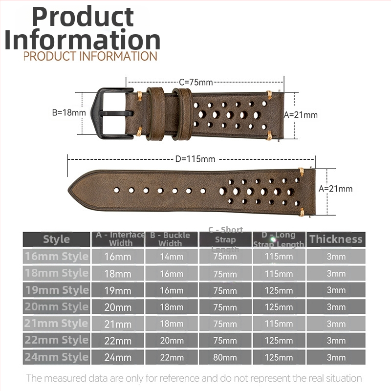 Kožni kaiš za sat 20 mm, brend Heqi, prirodna koža, vintage britanski retro stil, zimska 2023