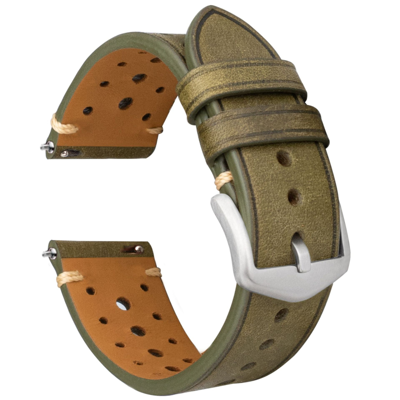 Kožni kaiš za sat 20 mm, brend Heqi, prirodna koža, vintage britanski retro stil, zimska 2023