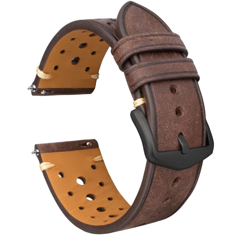 Kožni kaiš za sat 20 mm, brend Heqi, prirodna koža, vintage britanski retro stil, zimska 2023