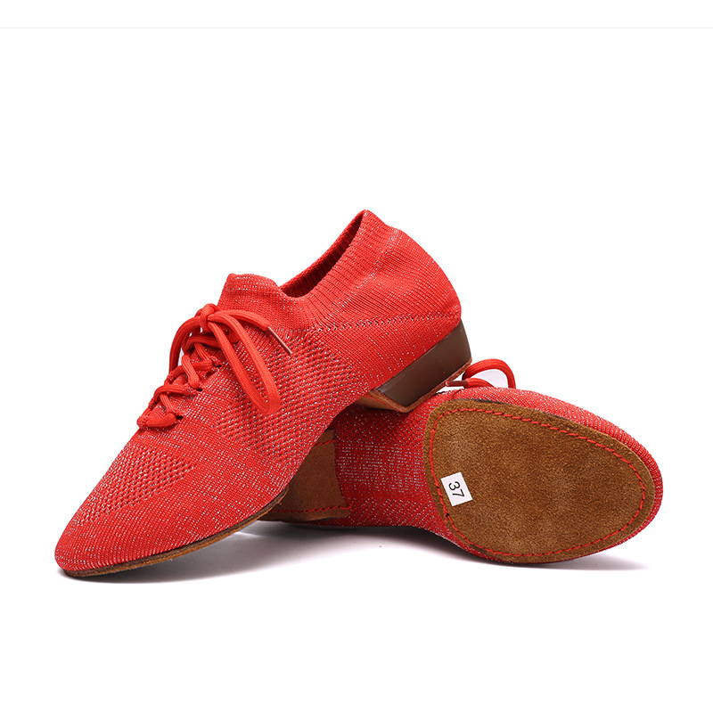 Moteriški baleto bateliai su raišteliais, tinklo viršus, kvėpuojantys, baletui, džezui ir šiuolaikiniam šokiui