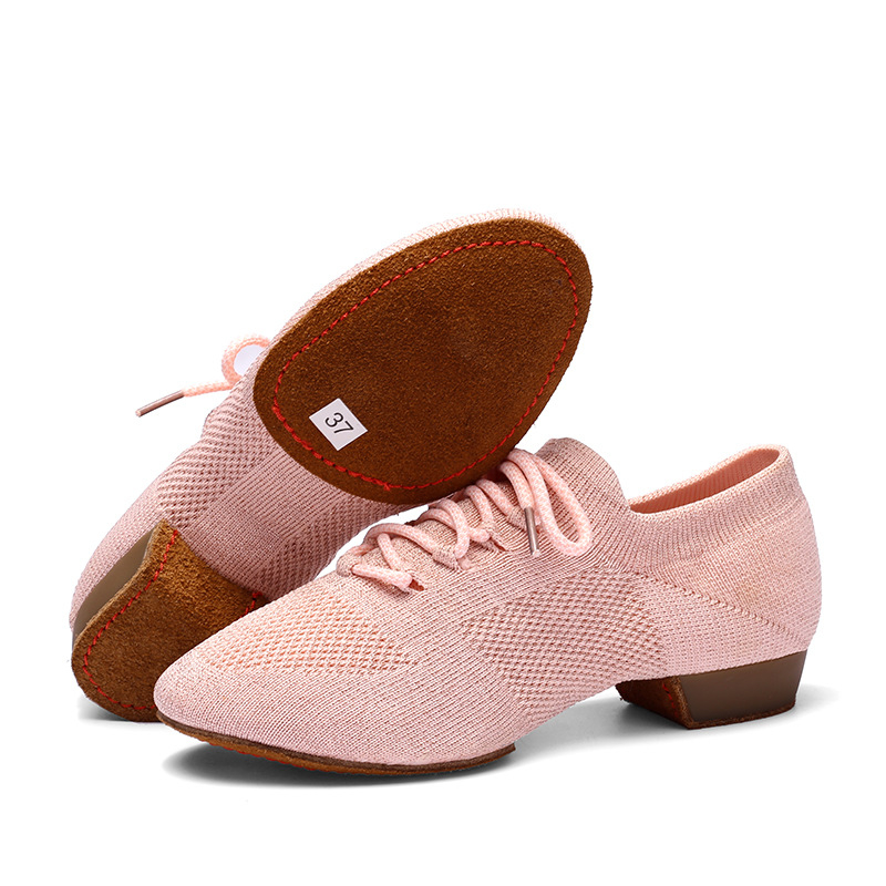 Moteriški baleto bateliai su raišteliais, tinklo viršus, kvėpuojantys, baletui, džezui ir šiuolaikiniam šokiui