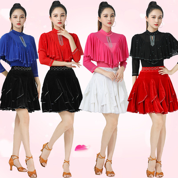 Sieviešu deju topā no konopja un elastāna ar dimanta dekoru, stāvošs apkaklis, 3/4 piedurknes (50% elastāns)