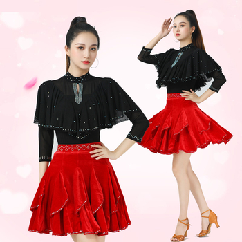 Sieviešu deju topā no konopja un elastāna ar dimanta dekoru, stāvošs apkaklis, 3/4 piedurknes (50% elastāns)