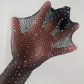 Vaikų nailoninės kojinės su tinklu ir kristalais, užkerta užsikabinimo riziką, šokių treniruotėms