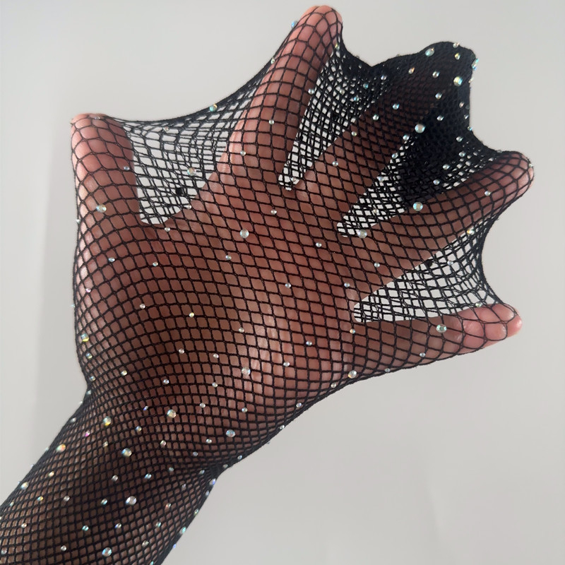 Vaikų nailoninės kojinės su tinklu ir kristalais, užkerta užsikabinimo riziką, šokių treniruotėms