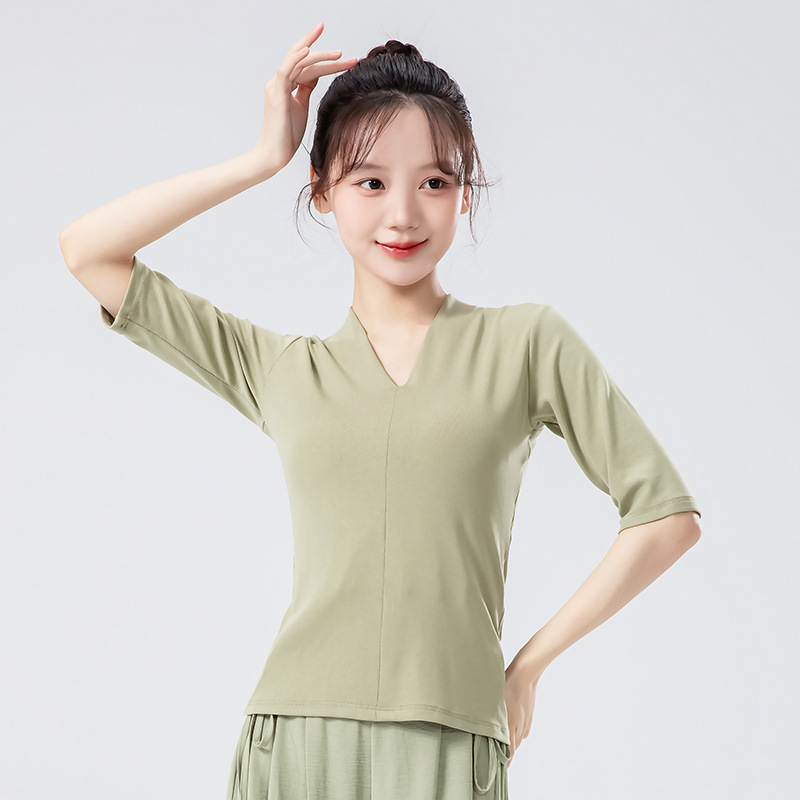 Sieviešu modernas deju treniņtērps — viskozes audums, 66% viskoze, odere no kokvilnas maisījuma, zīmols The Dancer's Song