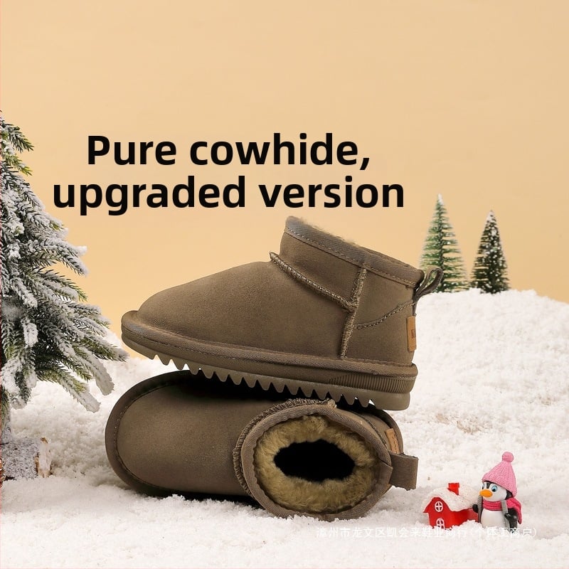 Ovo bērnu potītes zābaki no liellopu ādas – vienkāršs stils 1–3 gadi