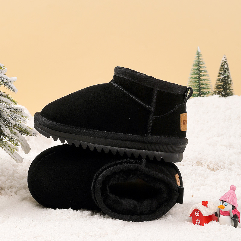 Ovo bērnu potītes zābaki no liellopu ādas – vienkāršs stils 1–3 gadi