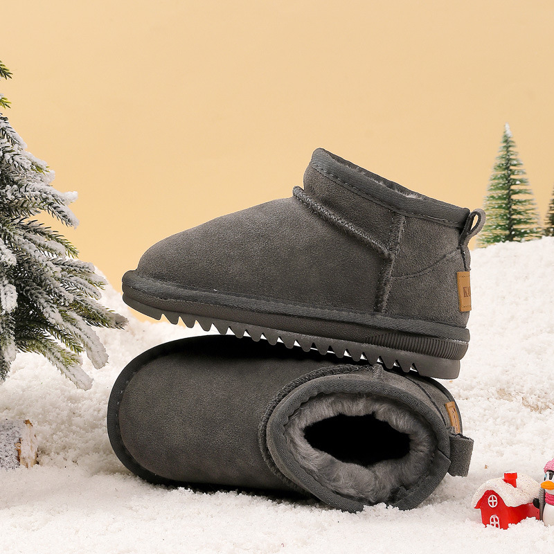 Ovo bērnu potītes zābaki no liellopu ādas – vienkāršs stils 1–3 gadi