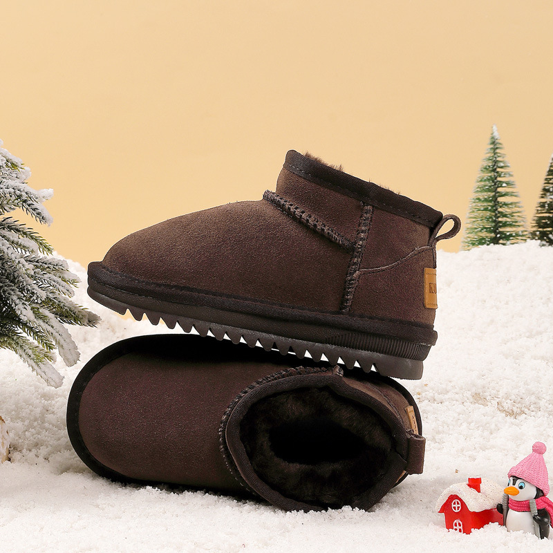 Ovo bērnu potītes zābaki no liellopu ādas – vienkāršs stils 1–3 gadi