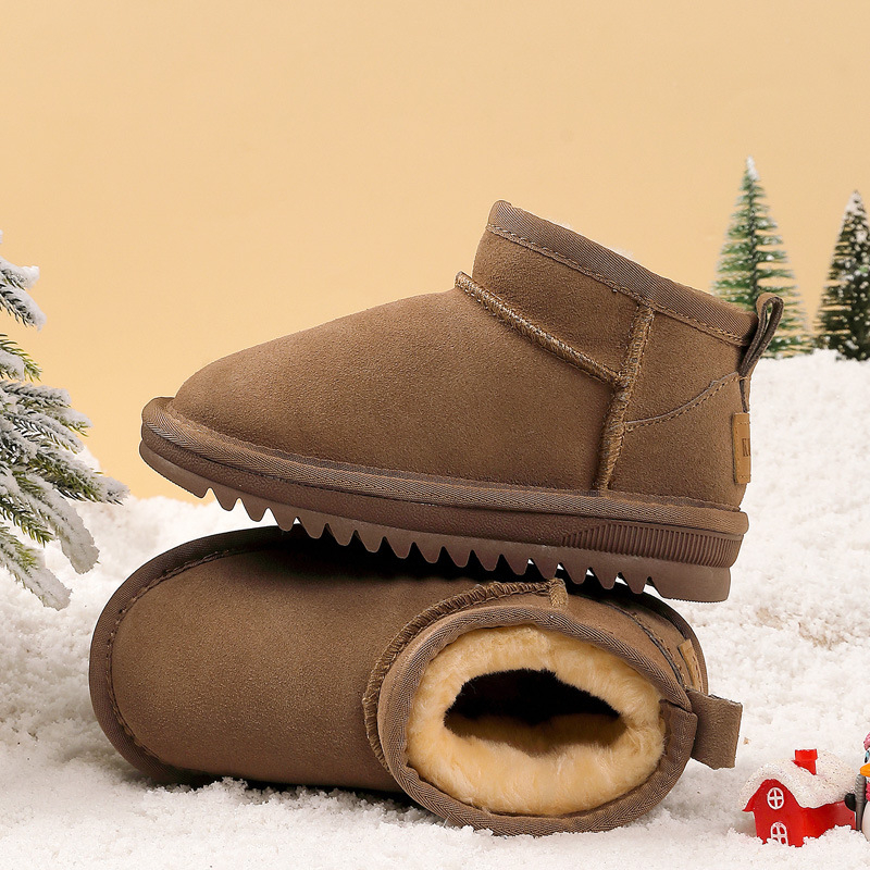 Ovo bērnu potītes zābaki no liellopu ādas – vienkāršs stils 1–3 gadi