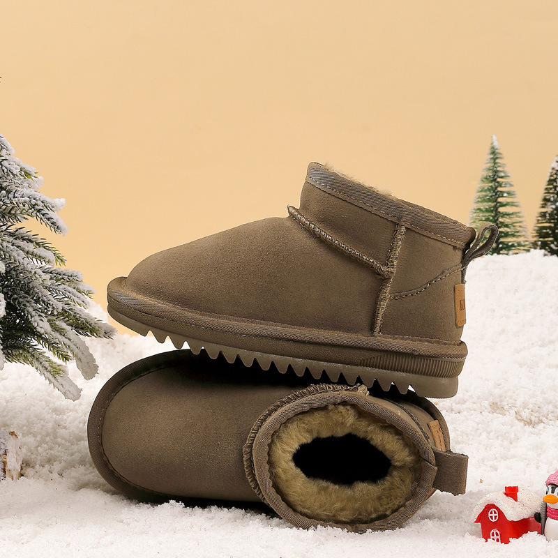 Ovo bērnu potītes zābaki no liellopu ādas – vienkāršs stils 1–3 gadi