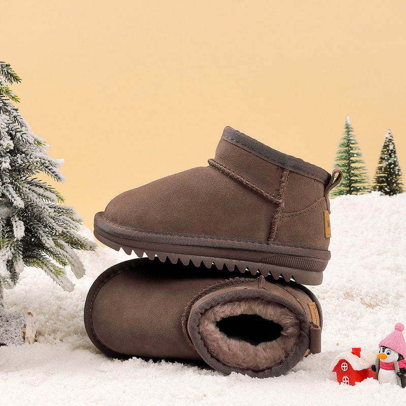 Ovo bērnu potītes zābaki no liellopu ādas – vienkāršs stils 1–3 gadi