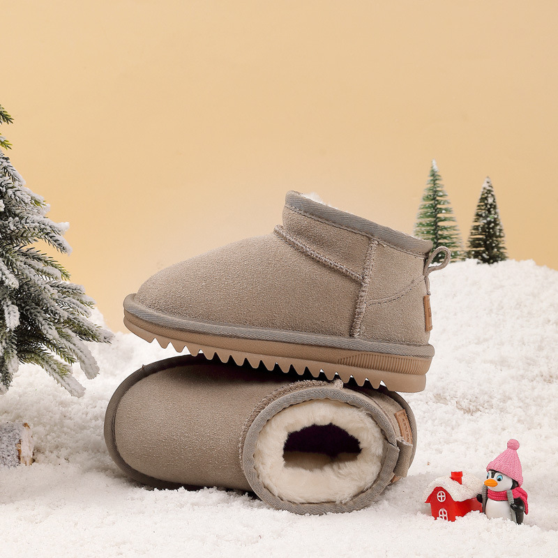 Ovo bērnu potītes zābaki no liellopu ādas – vienkāršs stils 1–3 gadi