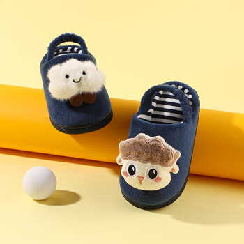 Bērnu čības iekšējai izmantošanai ar cartoon rakstu, universālas, augšdaļa no baby fleece, zole no TPR, vecums 1–6 gadi, zīmols Fawn mili, rudens–ziema 2025