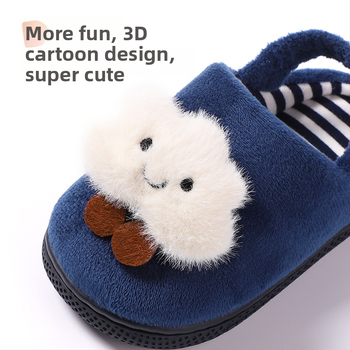 Bērnu čības iekšējai izmantošanai ar cartoon rakstu, universālas, augšdaļa no baby fleece, zole no TPR, vecums 1–6 gadi, zīmols Fawn mili, rudens–ziema 2025